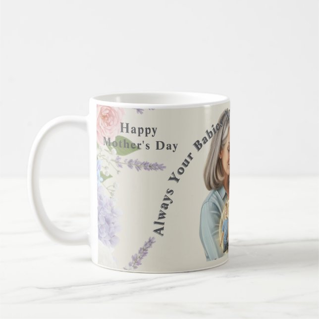 Taza De Café Custom  your family photo Mother's day (Izquierda)