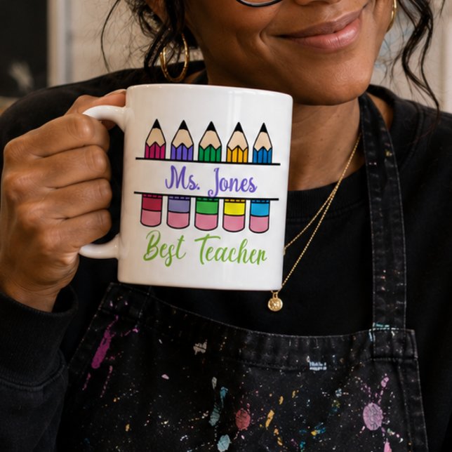 Taza De Café Customizable Best Teacher Appreciation (Subido por el creador)