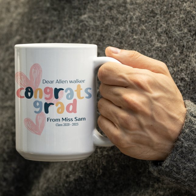 Taza De Café Customizable Congrats on Graduation  (Subido por el creador)