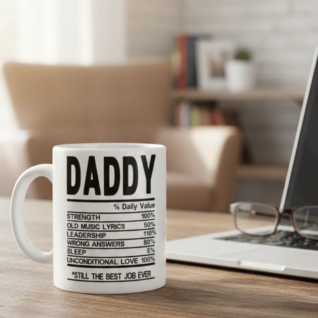 Taza De Café Customizable Daddy Nutritional Facts Mug Personali (Subido por el creador)