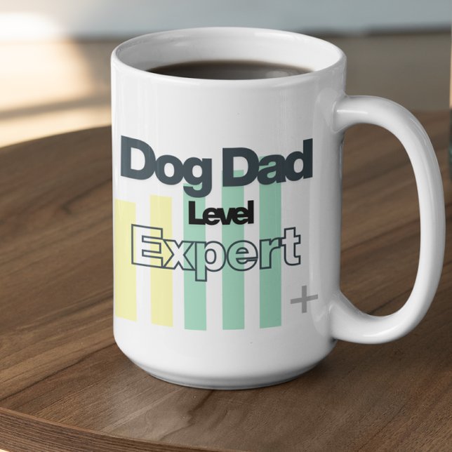 Taza De Café Customizable Dog Dad Level Expert (Subido por el creador)