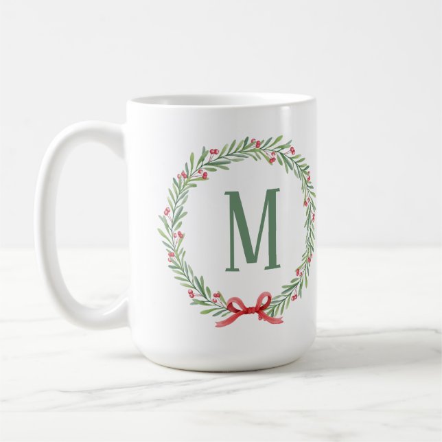 Taza De Café Customizable Holiday Letter Coffee Mug (Izquierda)