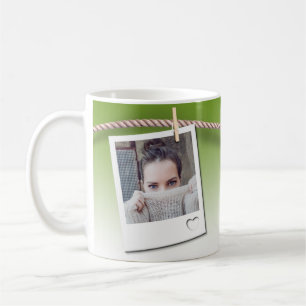 Taza De Café Customizable mug, photo frame, green background