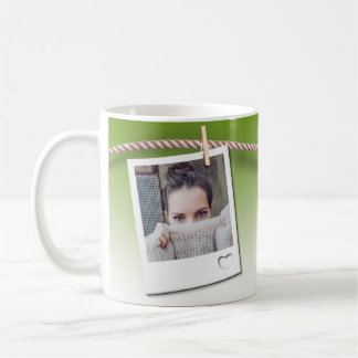 Taza De Café Customizable mug, photo frame, green background