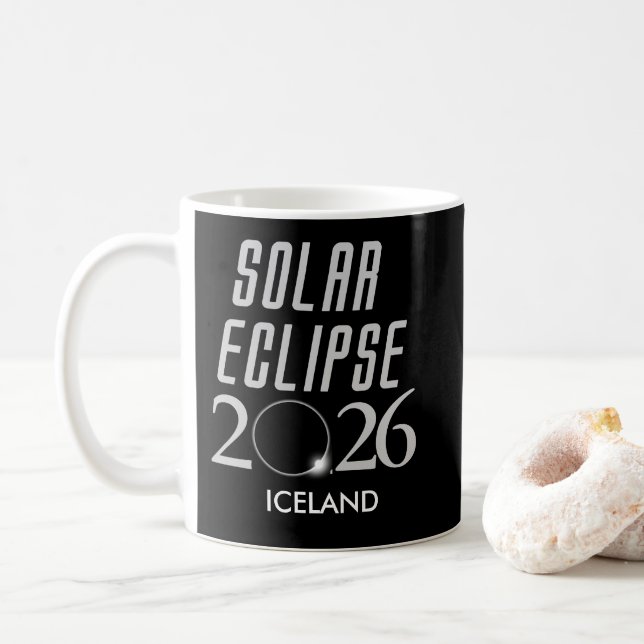 Taza De Café Customizable Solar Eclipse 2026 Iceland Mug (Con donut)