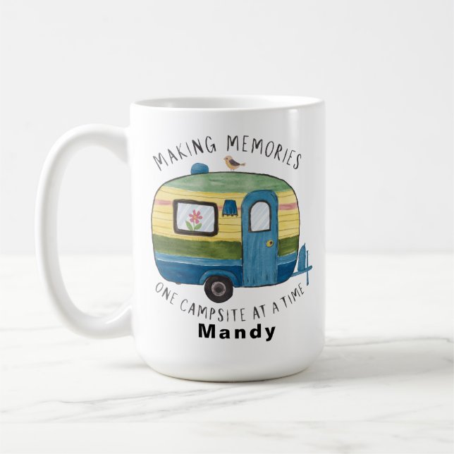 Taza De Café Customizable Vintage Camper Travel Coffee (Izquierda)