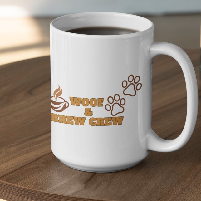 Taza De Café Customizable Woof and Brew Crew (Subido por el creador)