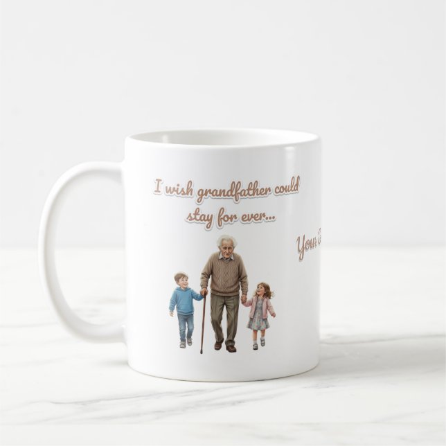 Taza De Café Customize grandpa name (Izquierda)