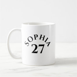 Taza De Café Customized Name and Number