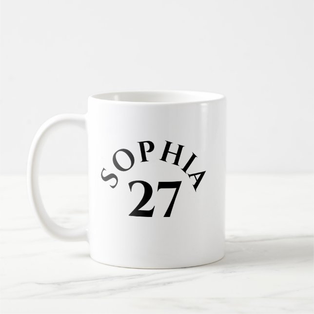 Taza De Café Customized Name and Number (Izquierda)