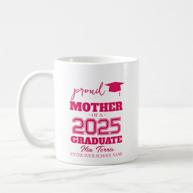 Taza De Café Customized proud mother of a graduate 2025 (Izquierda)