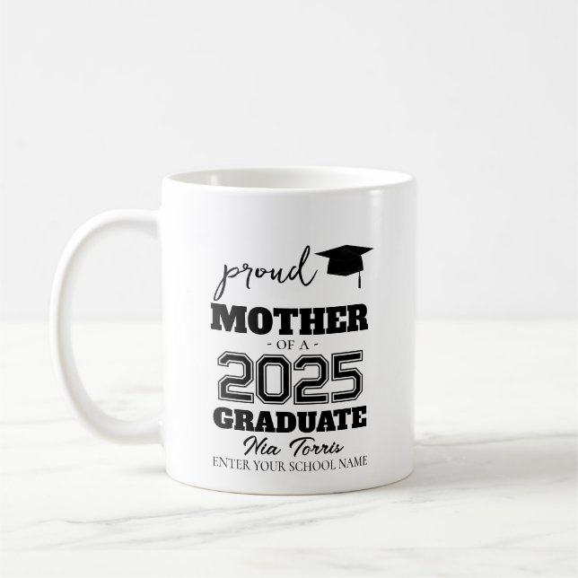 Taza De Café Customized proud mother of a graduate 2025 (Izquierda)