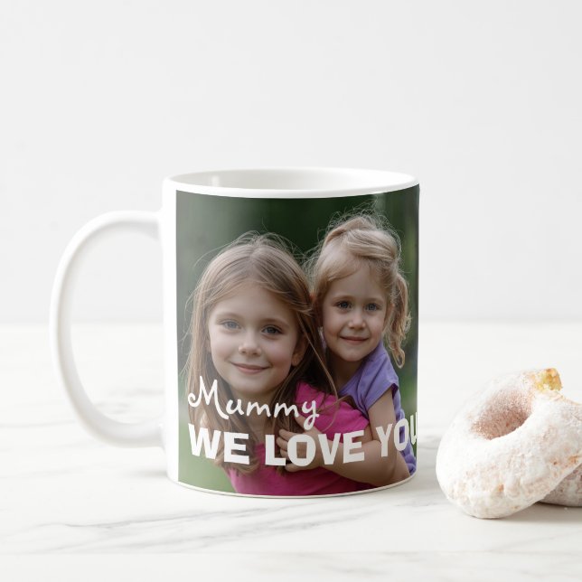 Taza De Café Customized with 2 and text (Con donut)