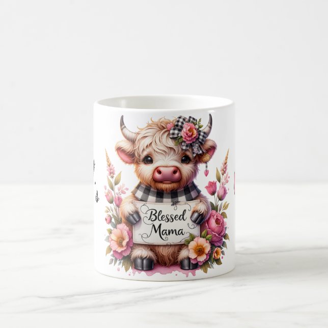 Taza De Café Cuta cita/vaca personalizada del Día de la Madre (Centro)