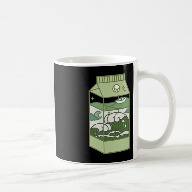 Taza De Café Cuta de arte de la caja de leche estética Kawaii O (Derecha)