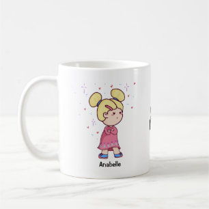 Taza De Café Cuta pareja Chibi con nombres editables