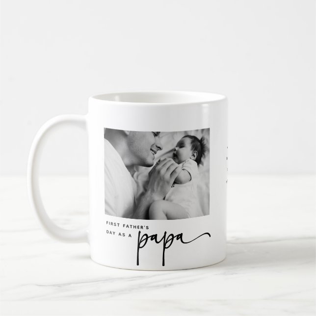Taza De Café Cute 1st Father's Day, Papa Photo Collage (Izquierda)