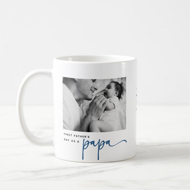 Taza De Café Cute 1st Father's Day, Papa Photo Collage (Izquierda)
