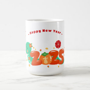 Taza De Café Cute 2025 Personalizado serpiente zodiac Año Nuevo