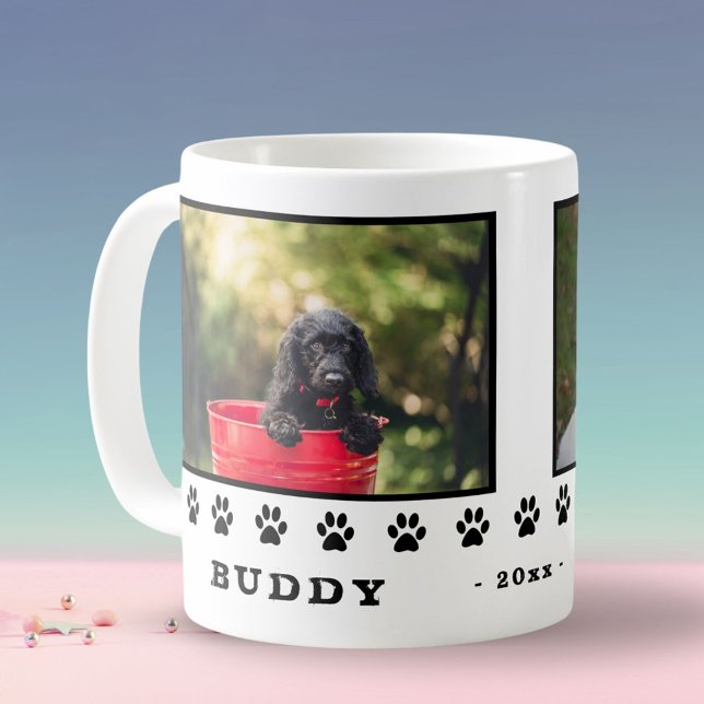 Taza De Café Cute 2 perros Black Paws Holiday Keepsake Photo (Subido por el creador)