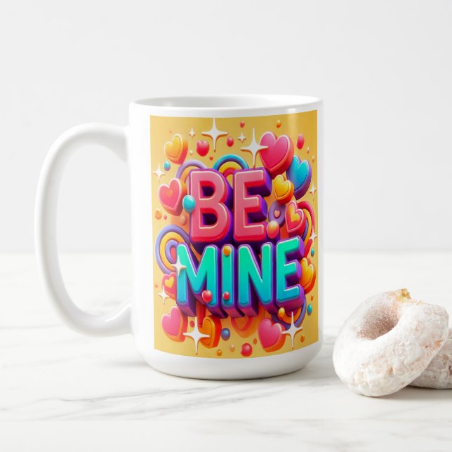 Taza De Café Cute 3D Be mine Valentines day (Con donut)