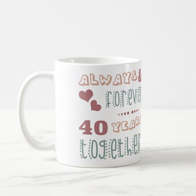 Taza De Café Cute 40° aniversario Boda (Izquierda)