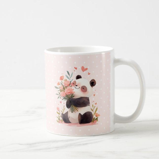 Taza De Café Cute acuarela Panda Love Día de la Madre Gift (Derecha)