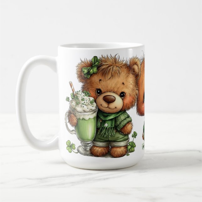 TAZA DE CAFÉ CUTE ADORABLE IRISH DRESSED TEDDY BEARS (Izquierda)
