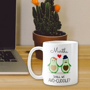 Taza De Café Cute Aguacates, ¿Deberíamos Avo-acurrucarnos, San 