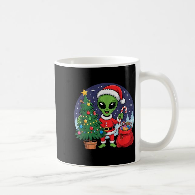 Taza De Café Cute Alien Christmas Tree Lights Xmas Holidays Win (Derecha)