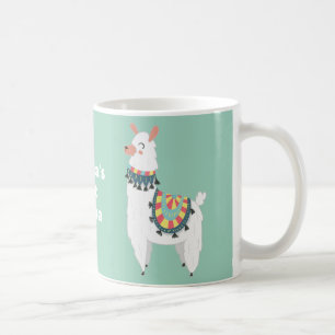 Taza De Café Cute Alpaca Llama Menta Verde Cacao Caliente
