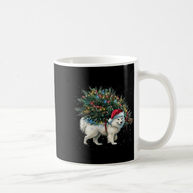 Taza De Café Cute American Eskimo Dog In A Christmas Tree For M (Derecha)