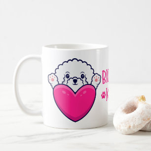 Taza De Café Cute Amor de Perrito Mamá Perro Corazón Rosa Bicho