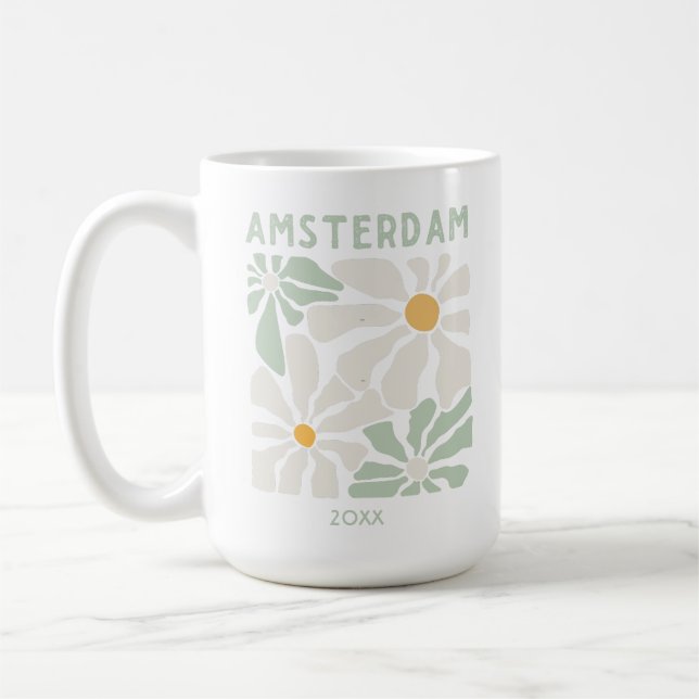 Taza De Café Cute Amsterdam Floral (Izquierda)