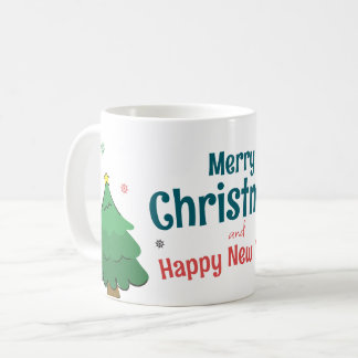 Taza De Café Cute and Joy Draw Litte Tree Merry Christmas