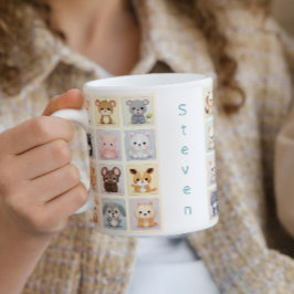 Taza De Café Cute Animales I Niños Nombre Personalizado Café Mu