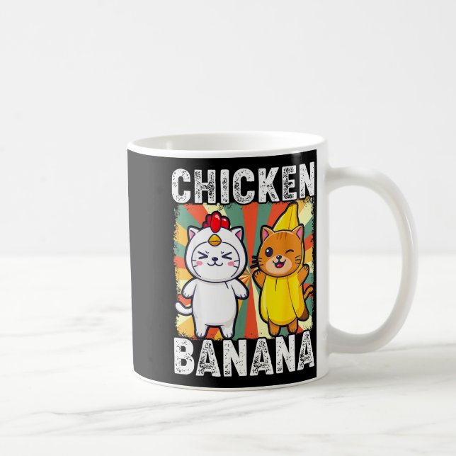 Taza De Café Cute Animals In Chicken And Banana Costumes Kawaii (Derecha)
