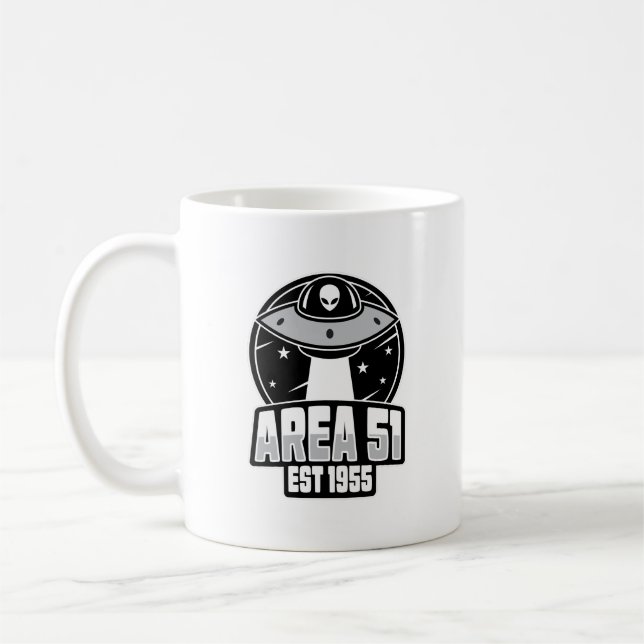Taza De Café Cute Area 51 Alien Spacehip Retro (Izquierda)