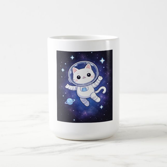 Taza De Café Cute Astronaut Cat in Space (Centro)