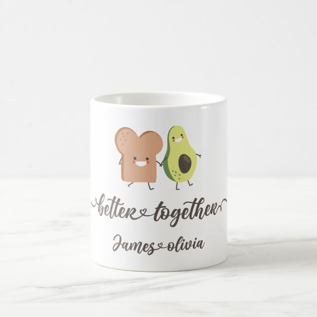 Taza De Café Cute Avocado and Toast Better Together Design (Centro)