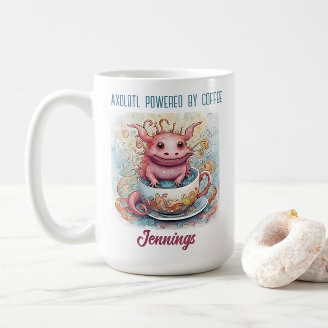 Taza De Café Cute Axolotl Café Mug (Con donut)