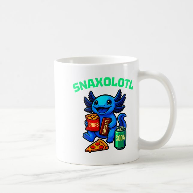 Taza De Café Cute Axolotl Funny Snaxolotl Snacks A Lot Axolotl  (Derecha)