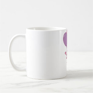 Taza De Café Cute Axolotl Holding Fiestas Globos