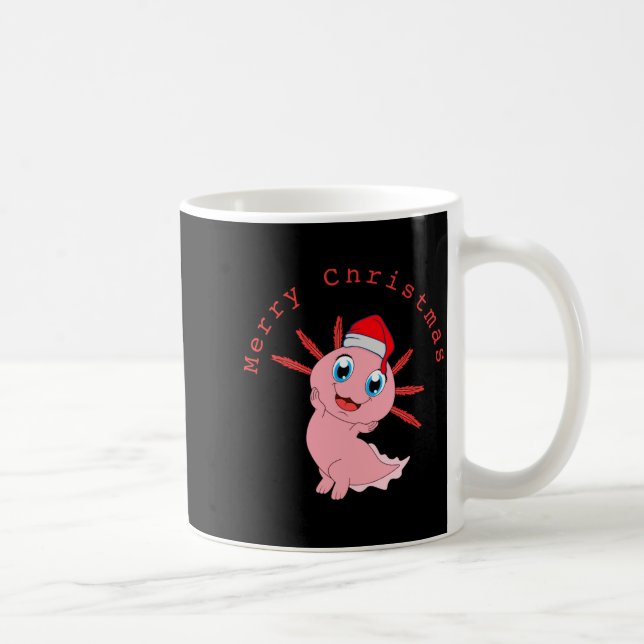 Taza De Café Cute Axolotl Santa Merry Christmas T Shirt  (Derecha)