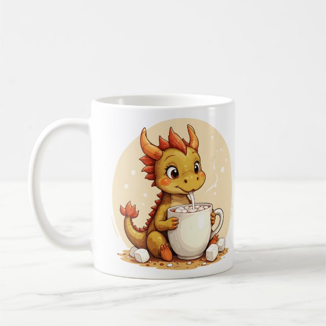 Taza De Café Cute Baby Dragon Hot Chocolate Kids Kawaii Cozy De (Izquierda)