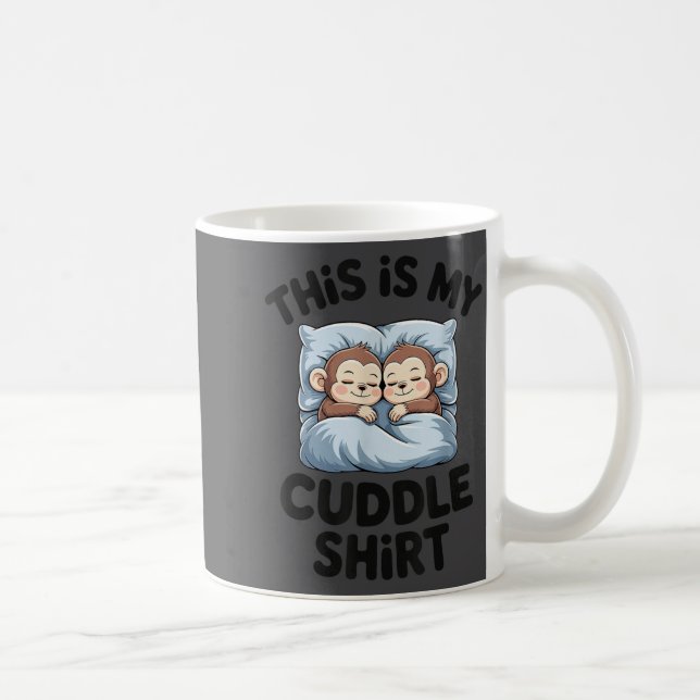 Taza De Café Cute Baby Monkey Lovers This Is My Cuddle  (Derecha)