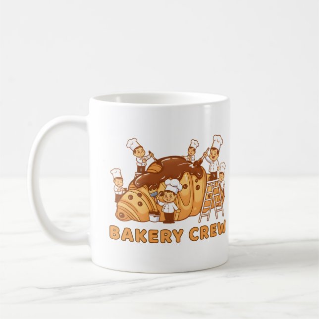 Taza De Café Cute Bakery Crew Cartoon Chefs Baking Team Gift (Izquierda)