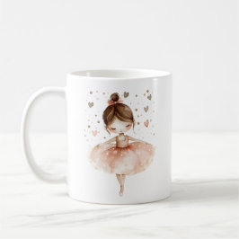 Taza De Café Cute Ballerina Ballet Dance Love Hearts Watercolor