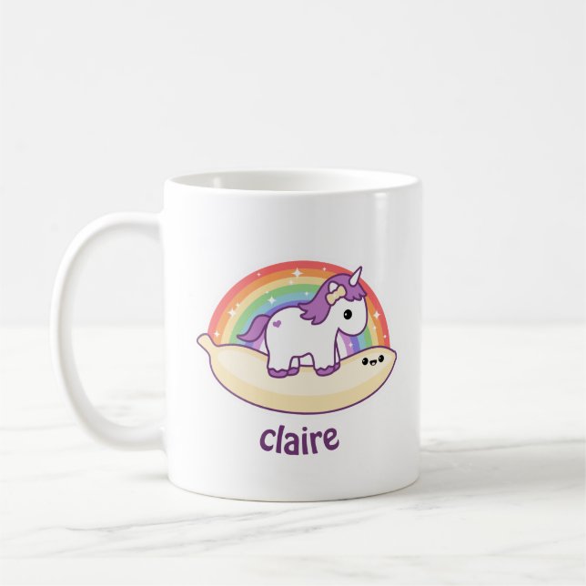 Taza De Café Cute banana unicornio (Izquierda)