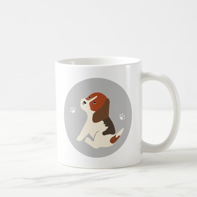 Taza De Café Cute beagle mug かわいいビーグルのイラストのマグカップ コーヒーマグカップ (Derecha)
